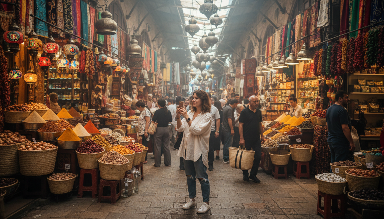 The bustling lanes of Kemeraltı Bazaar are a feast for the senses.