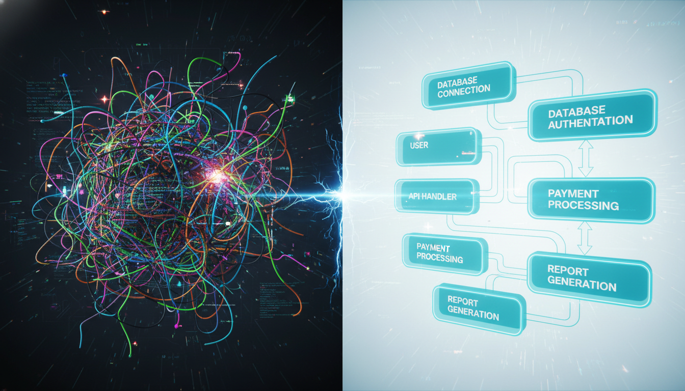 From messy vibe to maintainable architecture—manual refactoring still required.