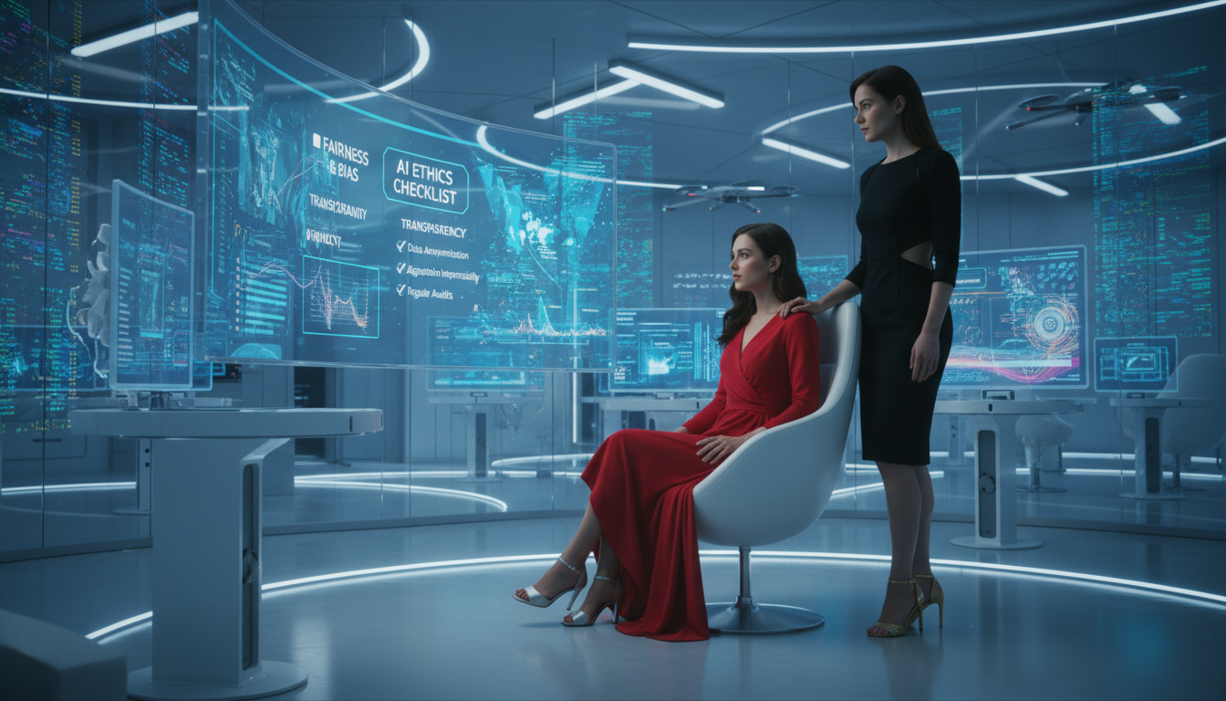 Ethics review session in an AI development lab